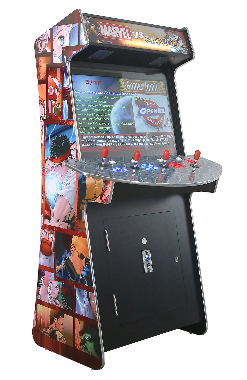 Arcade Rewind 3500 Game Slim Upright Arcade Machine 4 Player